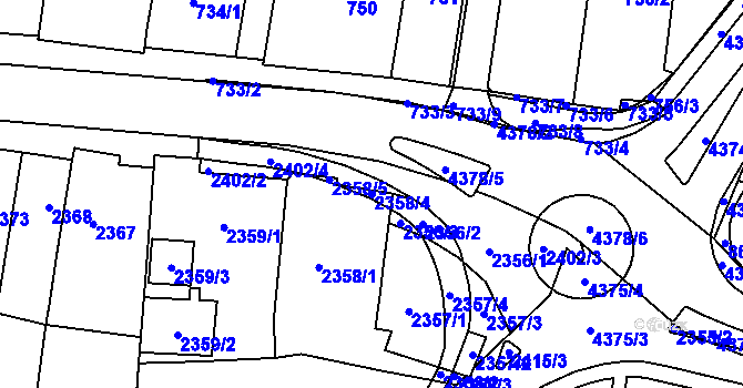 Parcela st. 2358/4 v KÚ Kravaře ve Slezsku, Katastrální mapa