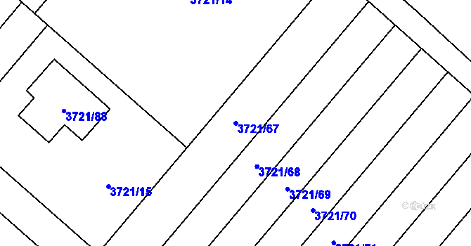 Parcela st. 3721/67 v KÚ Kravaře ve Slezsku, Katastrální mapa