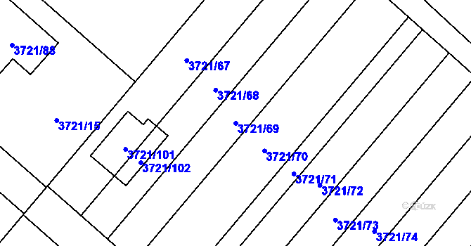 Parcela st. 3721/69 v KÚ Kravaře ve Slezsku, Katastrální mapa
