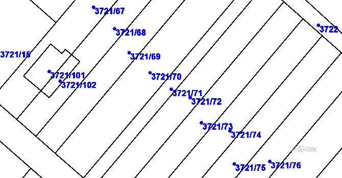 Parcela st. 3721/71 v KÚ Kravaře ve Slezsku, Katastrální mapa