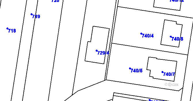 Parcela st. 729/4 v KÚ Kravaře ve Slezsku, Katastrální mapa