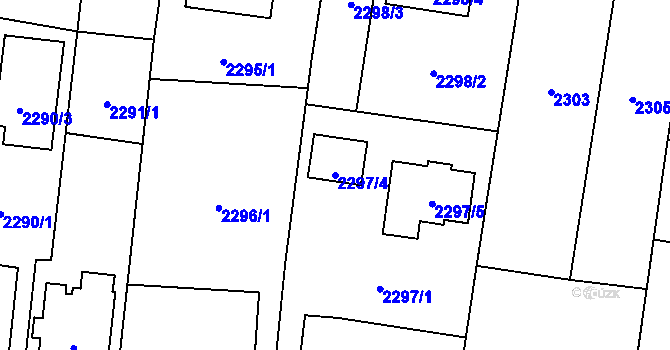Parcela st. 2297/4 v KÚ Kravaře ve Slezsku, Katastrální mapa