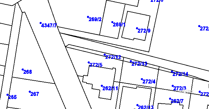 Parcela st. 272/12 v KÚ Kravaře ve Slezsku, Katastrální mapa