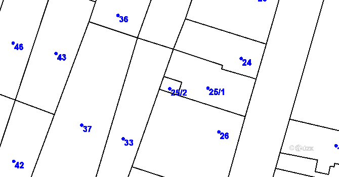 Parcela st. 25/2 v KÚ Kravaře ve Slezsku, Katastrální mapa