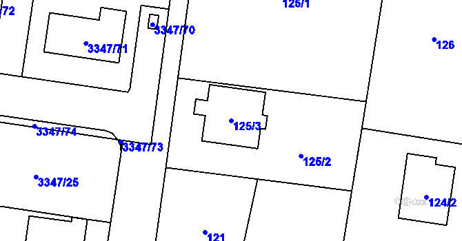 Parcela st. 125/3 v KÚ Kravaře ve Slezsku, Katastrální mapa