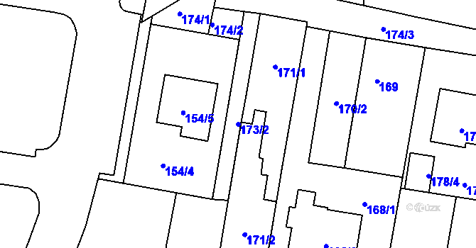 Parcela st. 173/2 v KÚ Kravaře ve Slezsku, Katastrální mapa