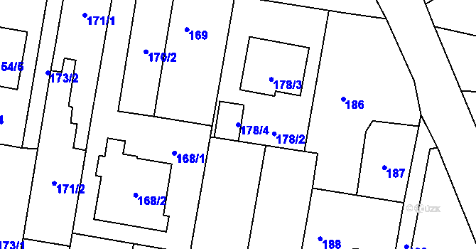 Parcela st. 178/4 v KÚ Kravaře ve Slezsku, Katastrální mapa