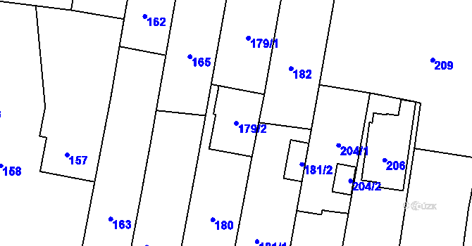 Parcela st. 179/2 v KÚ Kravaře ve Slezsku, Katastrální mapa