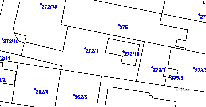 Parcela st. 272/1 v KÚ Kravaře ve Slezsku, Katastrální mapa