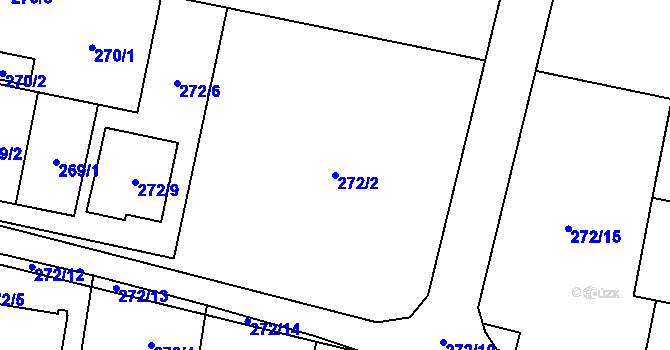 Parcela st. 272/2 v KÚ Kravaře ve Slezsku, Katastrální mapa