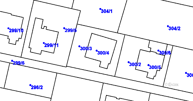 Parcela st. 300/4 v KÚ Kravaře ve Slezsku, Katastrální mapa