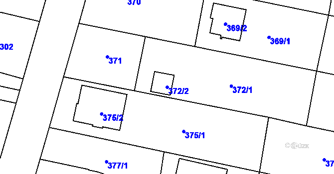 Parcela st. 372/2 v KÚ Kravaře ve Slezsku, Katastrální mapa