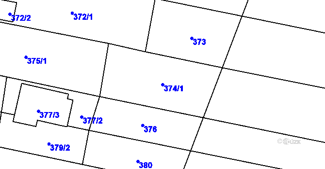 Parcela st. 374/1 v KÚ Kravaře ve Slezsku, Katastrální mapa