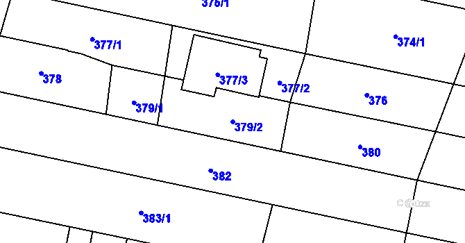 Parcela st. 379/2 v KÚ Kravaře ve Slezsku, Katastrální mapa