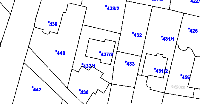 Parcela st. 437/2 v KÚ Kravaře ve Slezsku, Katastrální mapa