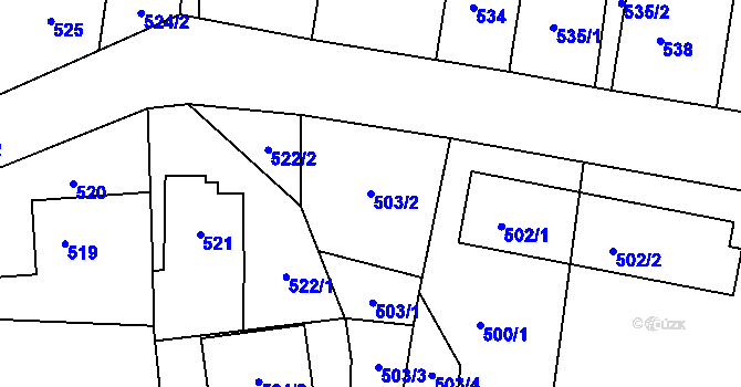 Parcela st. 503/2 v KÚ Kravaře ve Slezsku, Katastrální mapa