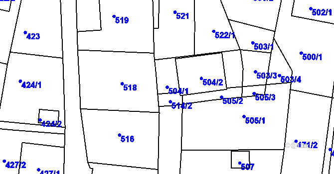 Parcela st. 504/1 v KÚ Kravaře ve Slezsku, Katastrální mapa