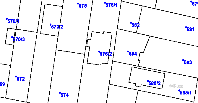 Parcela st. 576/2 v KÚ Kravaře ve Slezsku, Katastrální mapa