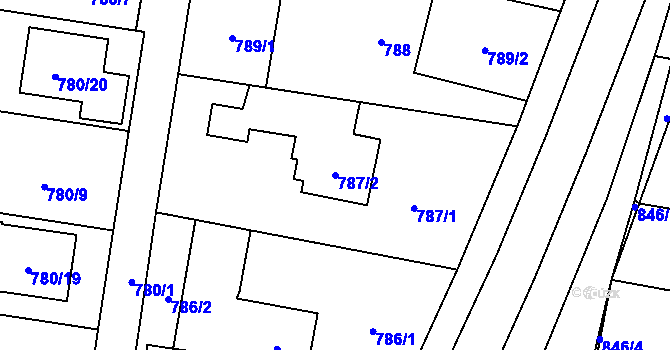 Parcela st. 787/2 v KÚ Kravaře ve Slezsku, Katastrální mapa