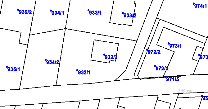 Parcela st. 932/2 v KÚ Kravaře ve Slezsku, Katastrální mapa