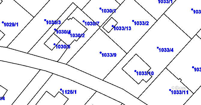 Parcela st. 1033/9 v KÚ Kravaře ve Slezsku, Katastrální mapa