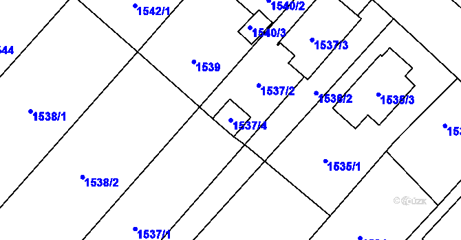 Parcela st. 1537/4 v KÚ Kravaře ve Slezsku, Katastrální mapa