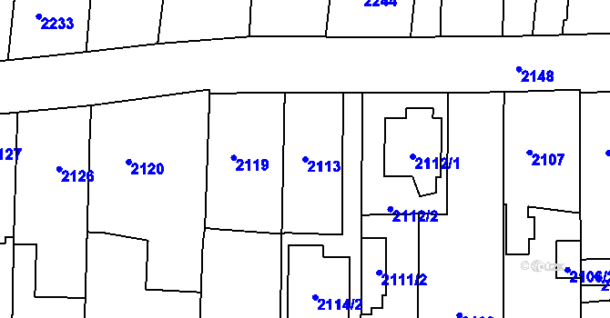 Parcela st. 2113 v KÚ Kravaře ve Slezsku, Katastrální mapa