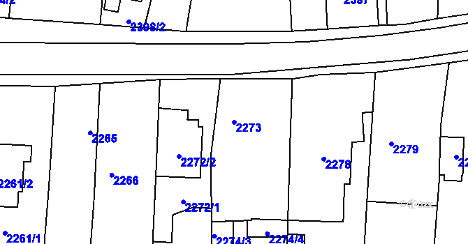 Parcela st. 2273 v KÚ Kravaře ve Slezsku, Katastrální mapa