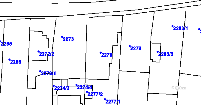 Parcela st. 2278 v KÚ Kravaře ve Slezsku, Katastrální mapa