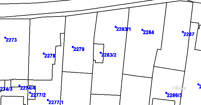 Parcela st. 2283/2 v KÚ Kravaře ve Slezsku, Katastrální mapa