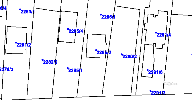 Parcela st. 2286/2 v KÚ Kravaře ve Slezsku, Katastrální mapa