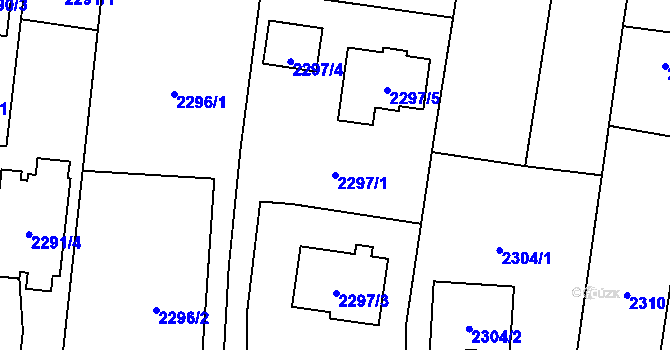 Parcela st. 2297/1 v KÚ Kravaře ve Slezsku, Katastrální mapa