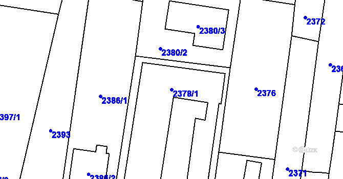 Parcela st. 2378/1 v KÚ Kravaře ve Slezsku, Katastrální mapa