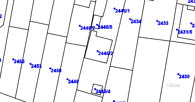 Parcela st. 2445/2 v KÚ Kravaře ve Slezsku, Katastrální mapa