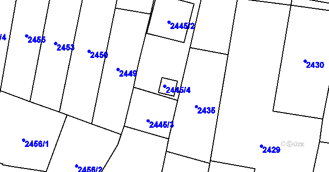 Parcela st. 2445/4 v KÚ Kravaře ve Slezsku, Katastrální mapa
