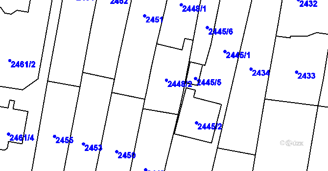 Parcela st. 2448/2 v KÚ Kravaře ve Slezsku, Katastrální mapa