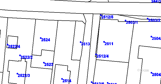 Parcela st. 2513 v KÚ Kravaře ve Slezsku, Katastrální mapa