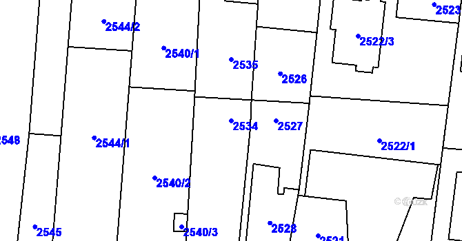 Parcela st. 2534 v KÚ Kravaře ve Slezsku, Katastrální mapa