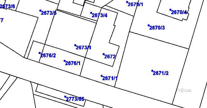Parcela st. 2672 v KÚ Kravaře ve Slezsku, Katastrální mapa
