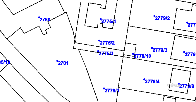 Parcela st. 2775/3 v KÚ Kravaře ve Slezsku, Katastrální mapa