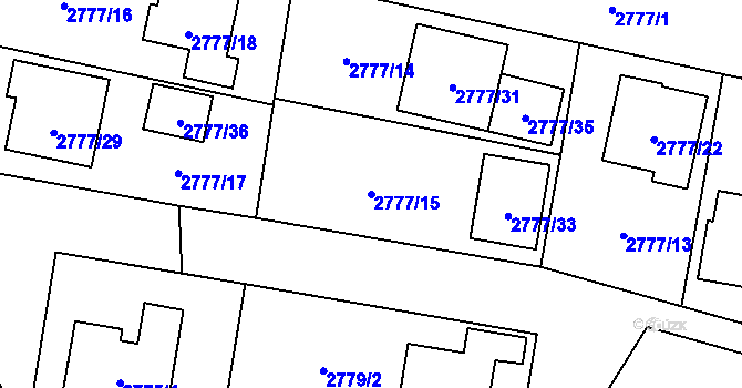 Parcela st. 2777/15 v KÚ Kravaře ve Slezsku, Katastrální mapa