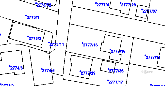 Parcela st. 2777/16 v KÚ Kravaře ve Slezsku, Katastrální mapa