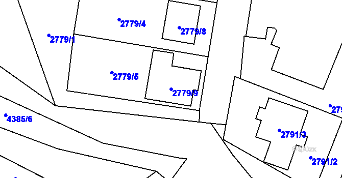 Parcela st. 2779/9 v KÚ Kravaře ve Slezsku, Katastrální mapa