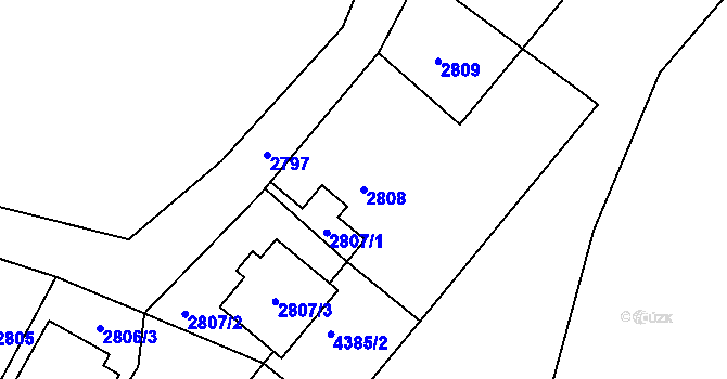 Parcela st. 2808 v KÚ Kravaře ve Slezsku, Katastrální mapa