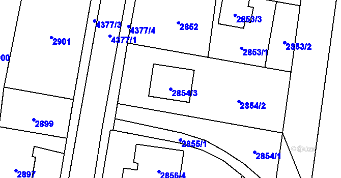 Parcela st. 2854/3 v KÚ Kravaře ve Slezsku, Katastrální mapa
