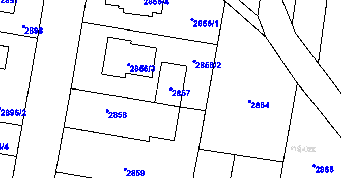Parcela st. 2857 v KÚ Kravaře ve Slezsku, Katastrální mapa