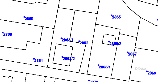 Parcela st. 2862 v KÚ Kravaře ve Slezsku, Katastrální mapa