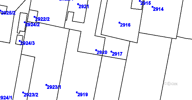 Parcela st. 2920 v KÚ Kravaře ve Slezsku, Katastrální mapa