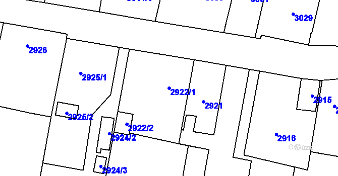 Parcela st. 2922/1 v KÚ Kravaře ve Slezsku, Katastrální mapa
