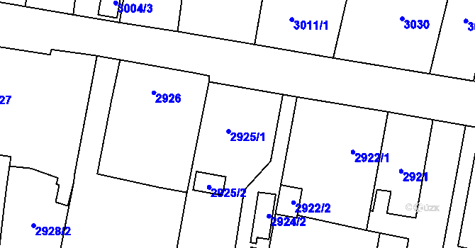 Parcela st. 2925/1 v KÚ Kravaře ve Slezsku, Katastrální mapa